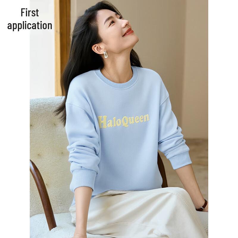 Women's Retro Letter Print Fleece Sweatshirt