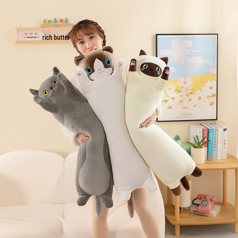 Cat Island Plush Pillow Toy - Long Cat Doll Sleep Companion & Birthday Gift