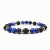 Natural Stone Beaded Bracelet - Pink Zebra Hematite, Unisex Design