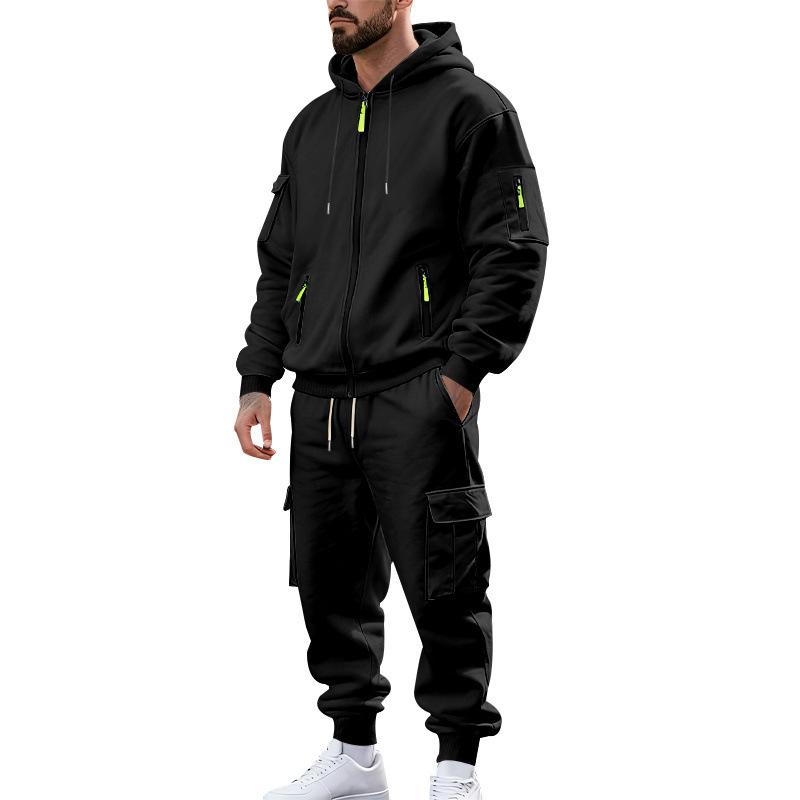 Autumn and Winter New Style Velvet Loose Men's Casual Sports Workwear Trendy Sweatshirt Suit