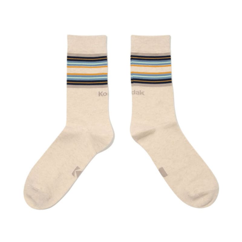 KODAK Apparel Multi-Stripe Crew Socks BEIGE