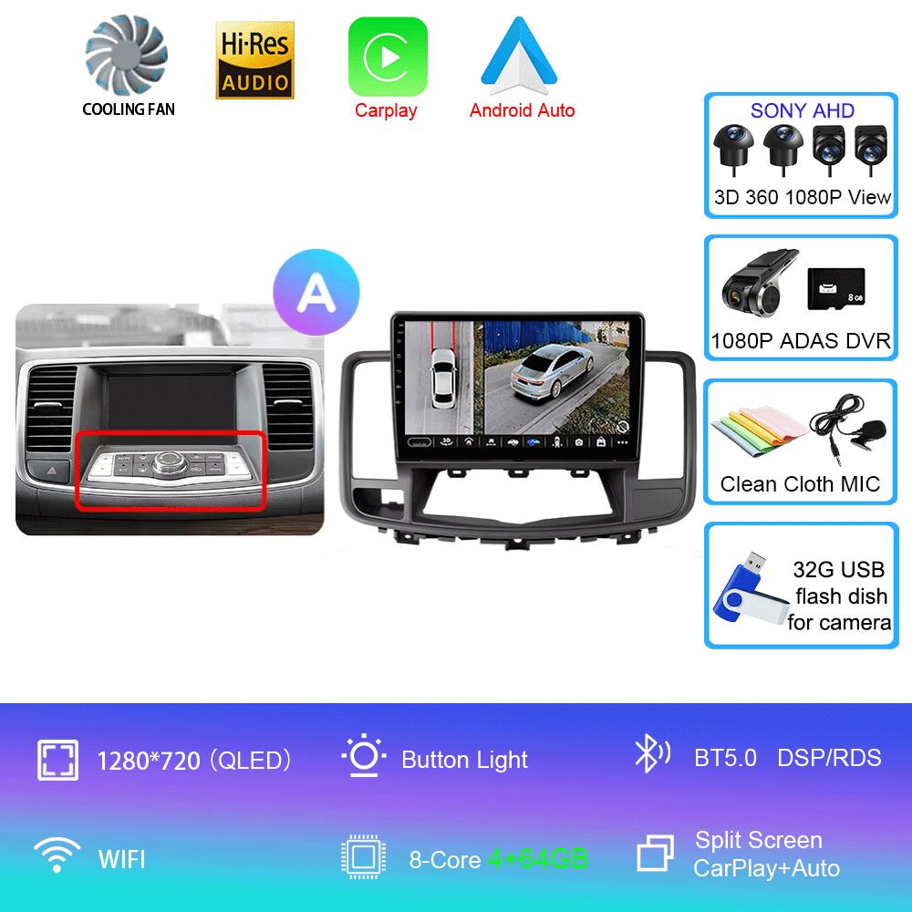Android 14 Car Radio For Nissan Teana J32 2008 - 2013 Multimedia Video Player Navigation stereo GPS