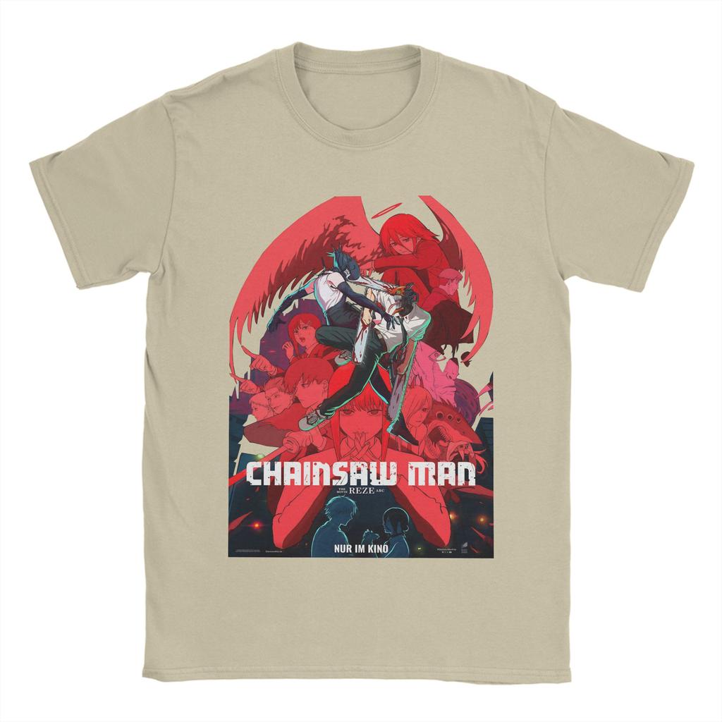 Anime Chainsaw Man T Shirt Kobeni Manga Denji Power Reze TShirts Short Sleeves Vintage Tops Summer Cotton Plus Size 5XL Clothes