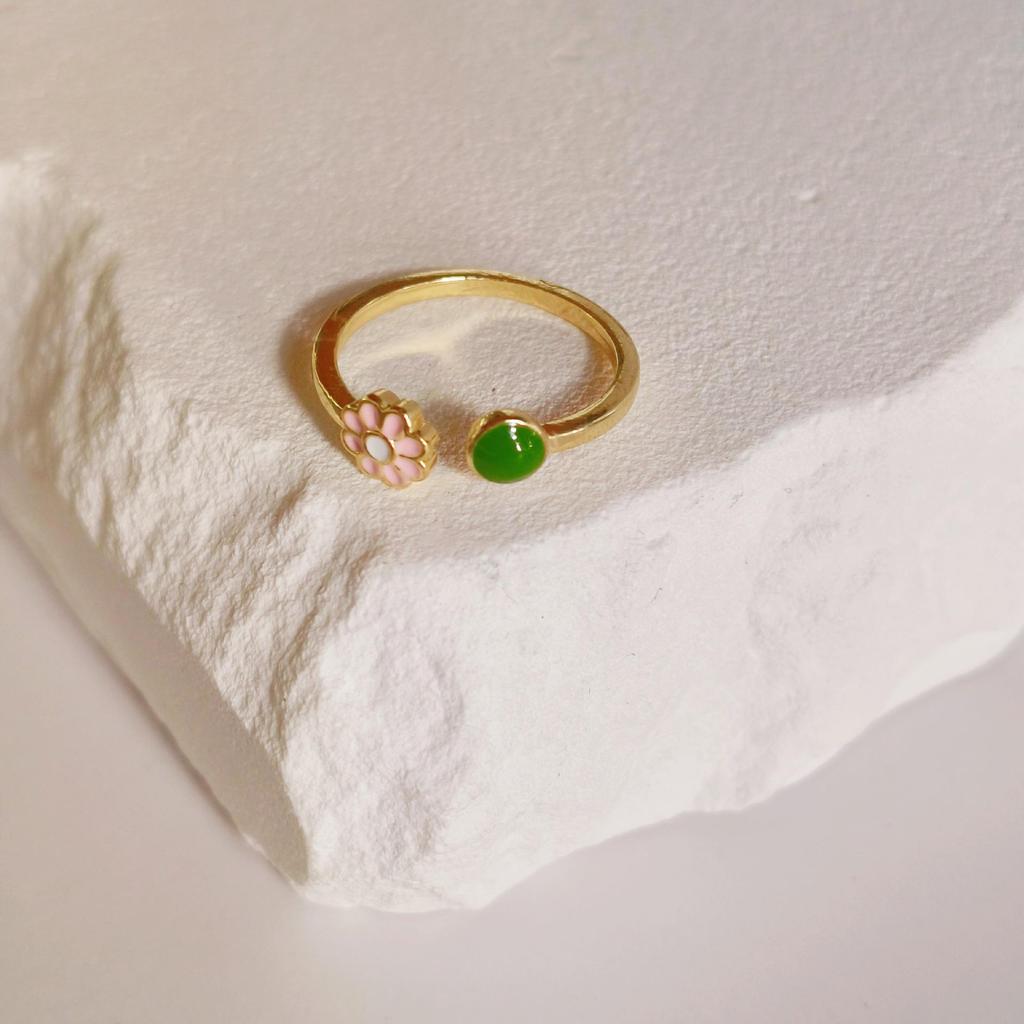 Summer Fresh Daisy Drop Ring: Versatile, Stylish Korean Design for Women