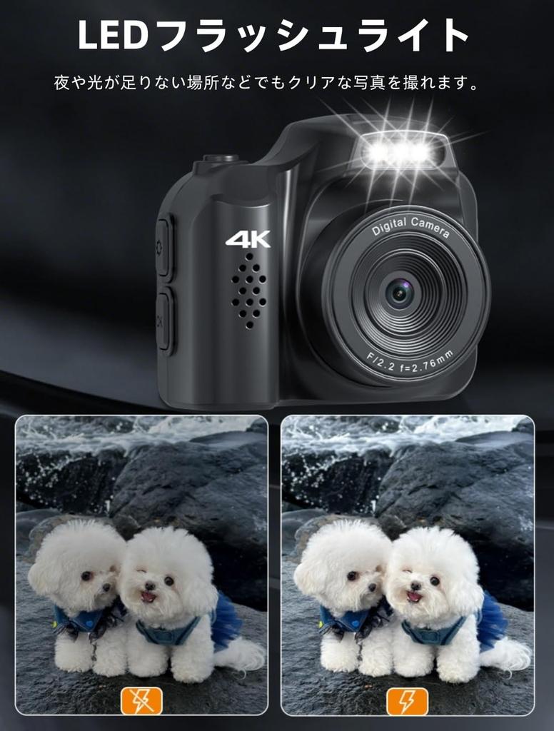 YULINJIA 4K Mini Digital Camera with 64MP Video 64GB Micro SD 30g 16M COMS Large Multiple LED and Keychain Set for Beginners and Kids Ultra-Compact