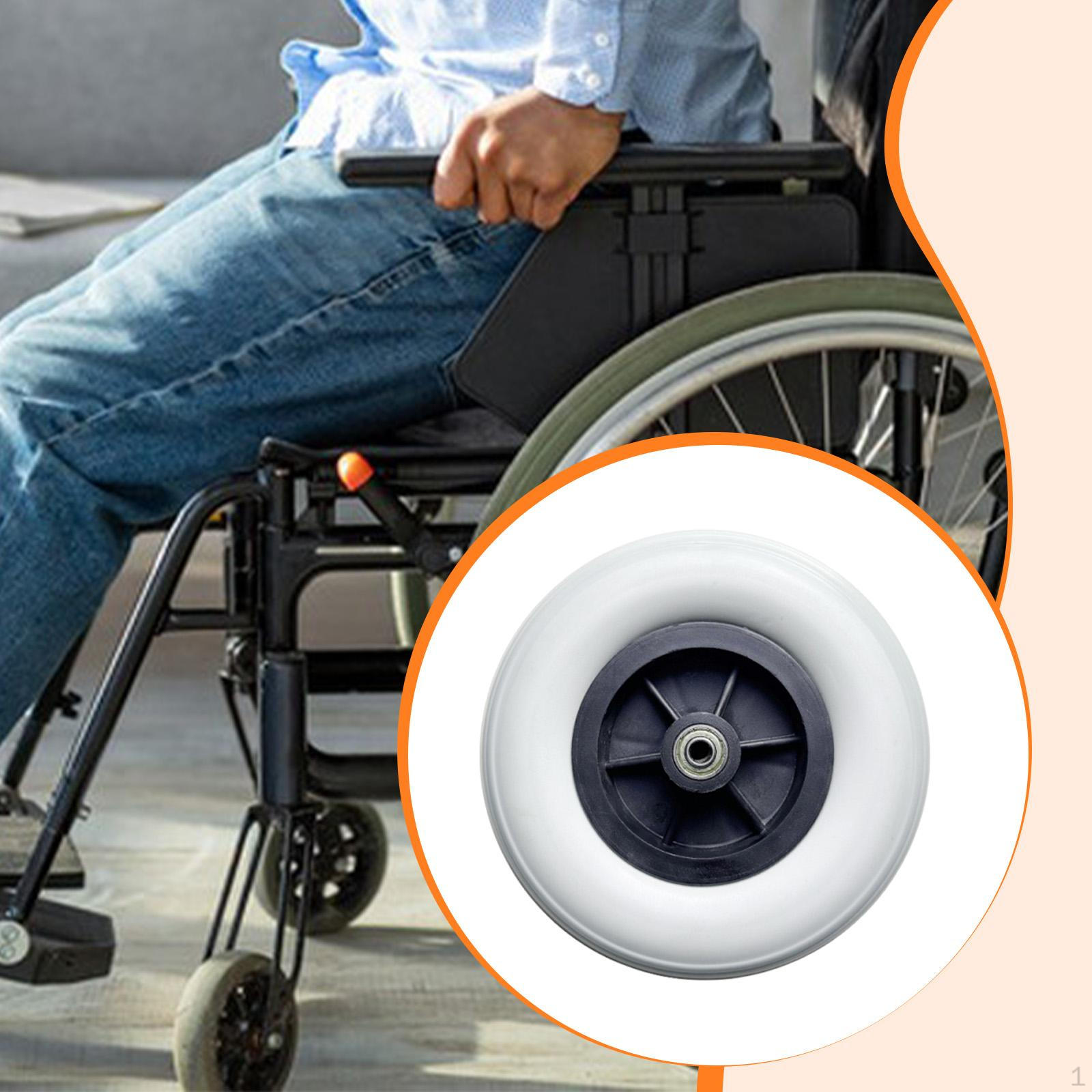 Wheelchair Wheel Nonslip Shock Absorption Repair Smooth Bearings Front 1Pcs