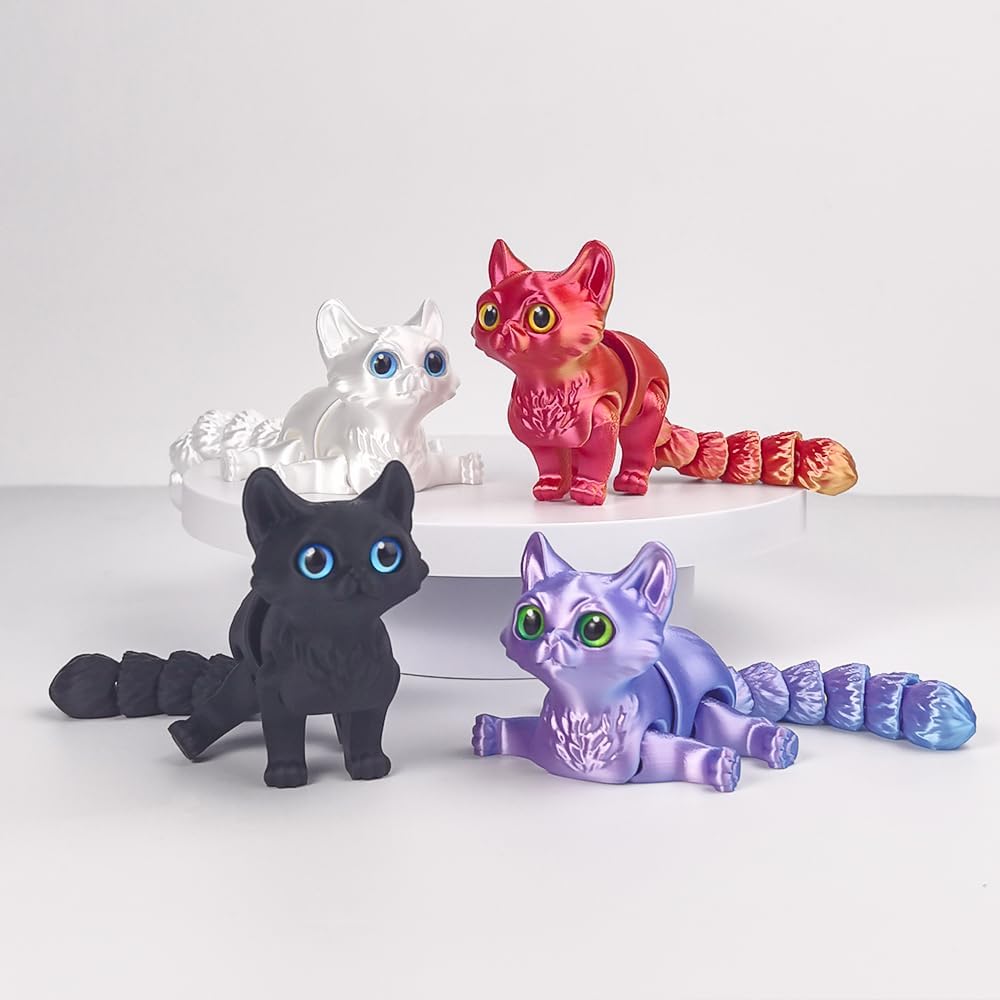3D Printed Cat Animals Fidget Toys Decor for Stress Relief Desktop Decoration Basket Stuffers Gift for Kids