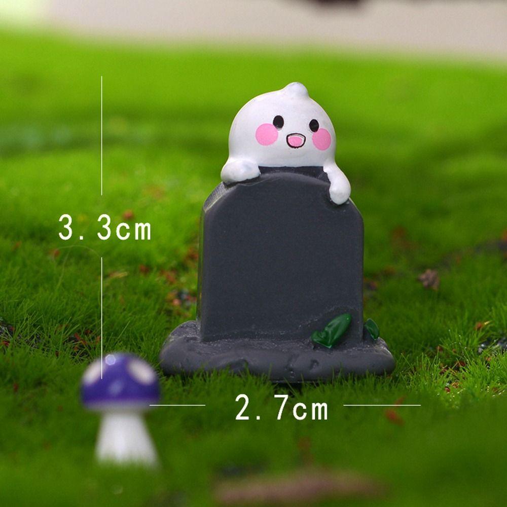 3D Halloween Small Ornaments Cute Ghost Candlestick Ornaments Halloween Ghost Tombstone Outdoor