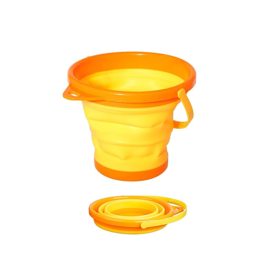 

Multifunctional Beach Folding Buckets Portable Beach Collapsible Bucket Car Washing оранжевый
