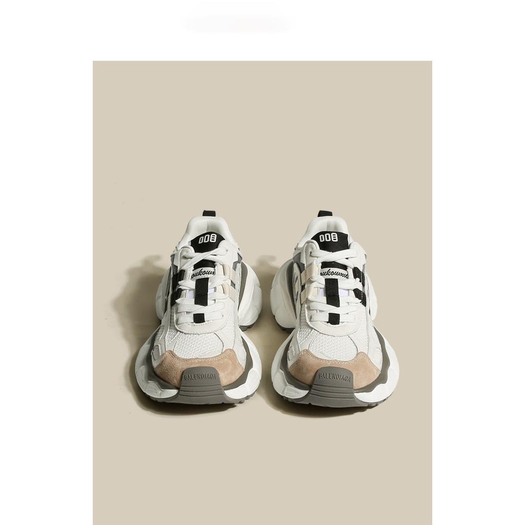 Contrast Color Retro Dad Shoes Women's Summer New Thick Bottom Breathable Super Popular Leisure Sports Fitness Running Shoes