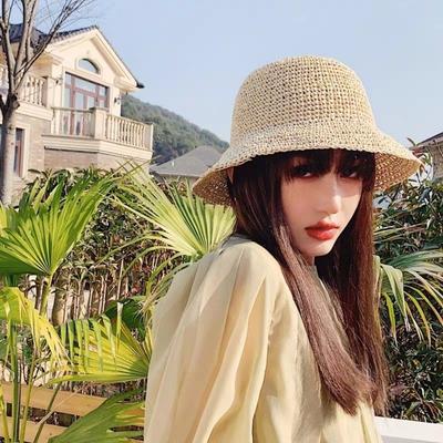 Woven Straw Fisherman Hat Korean Style Bucket Hat Fashion Women Sun Hat  Ladies