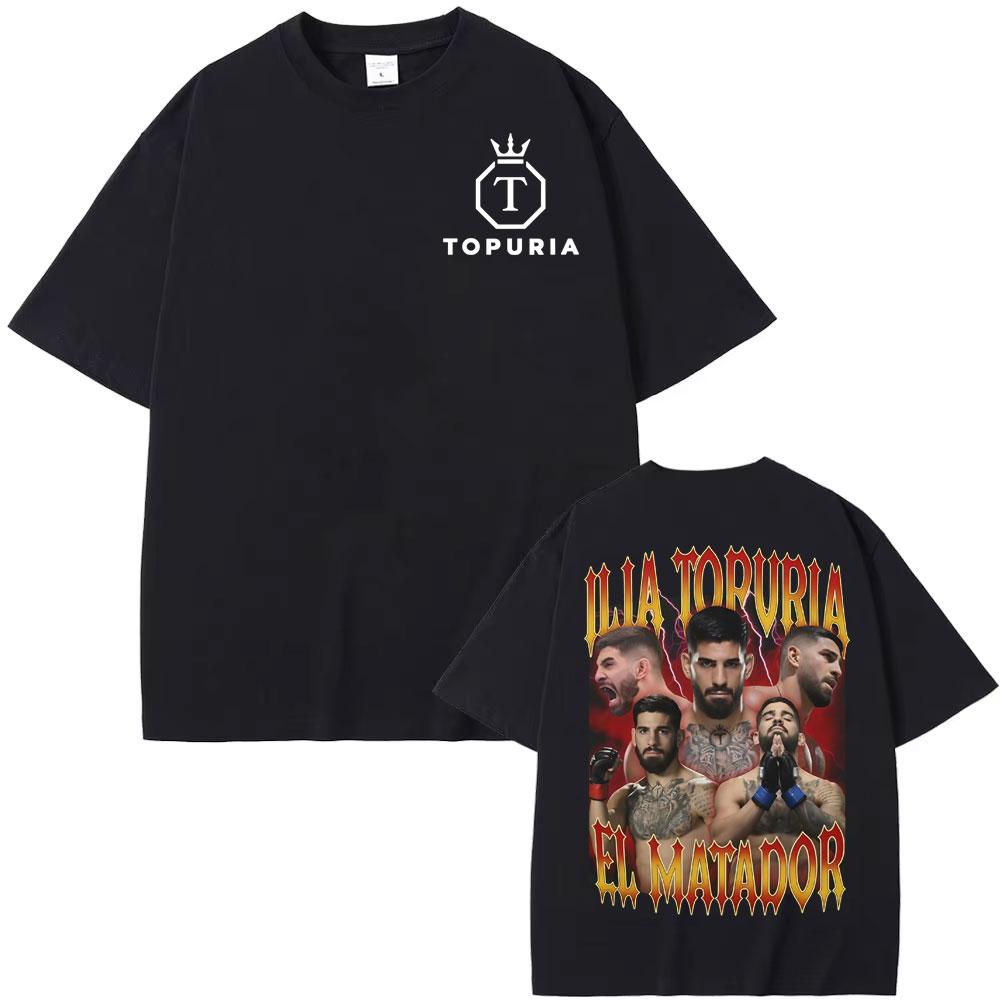 2026 El Matador Ilia Topuria Vintage Graphic T Shirt Mens Clothing Fashion Gothic T Shirts Man Summer Tops Comfort Tshirt