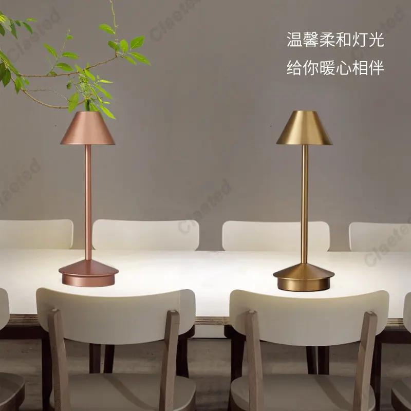 LED Table Lamp Retro Bar Coffee 3 Color Touch Sensor Rechargeable Lamp Dining Bar Table Decoration Night Light for Living Rome