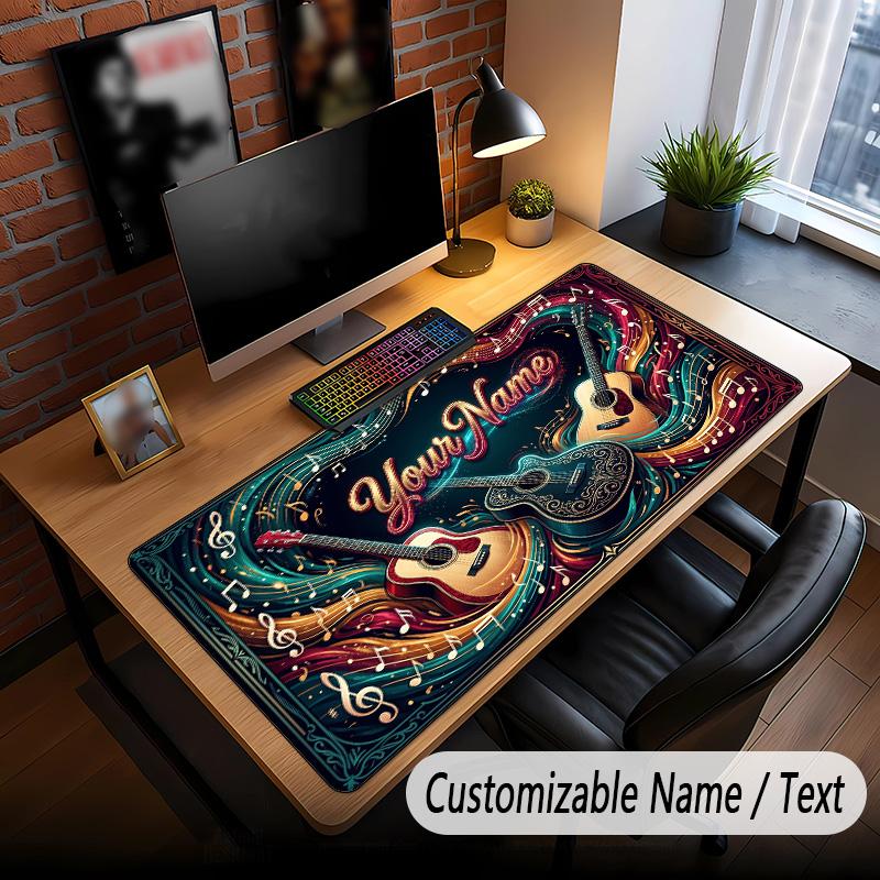 Music General Theme Custom Mouse Pad Personalized With Name Text Customized Desk Mat For Office Home Decor