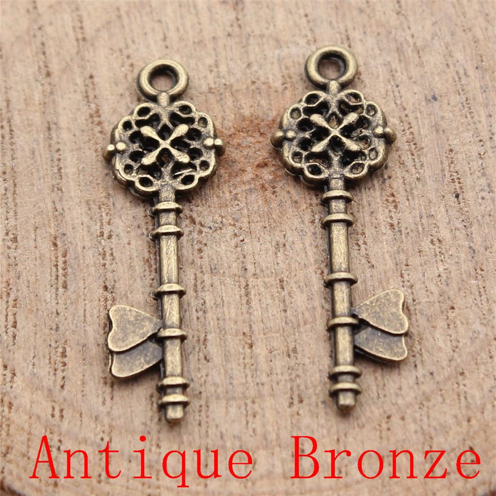 Classic Key Shaped Charms Pendant For Bracelet Necklace Jewelry Making Craft Findings