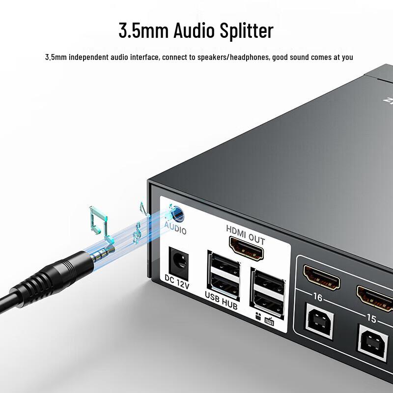 MT-viki 16-Port HDMI KVM Switch 4K@60Hz