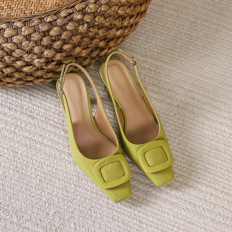 

Нишевая сумка на высоком каблуке, сандалии с пустой головой, обувь, новая квадратная голова, туфли-лодочки 40