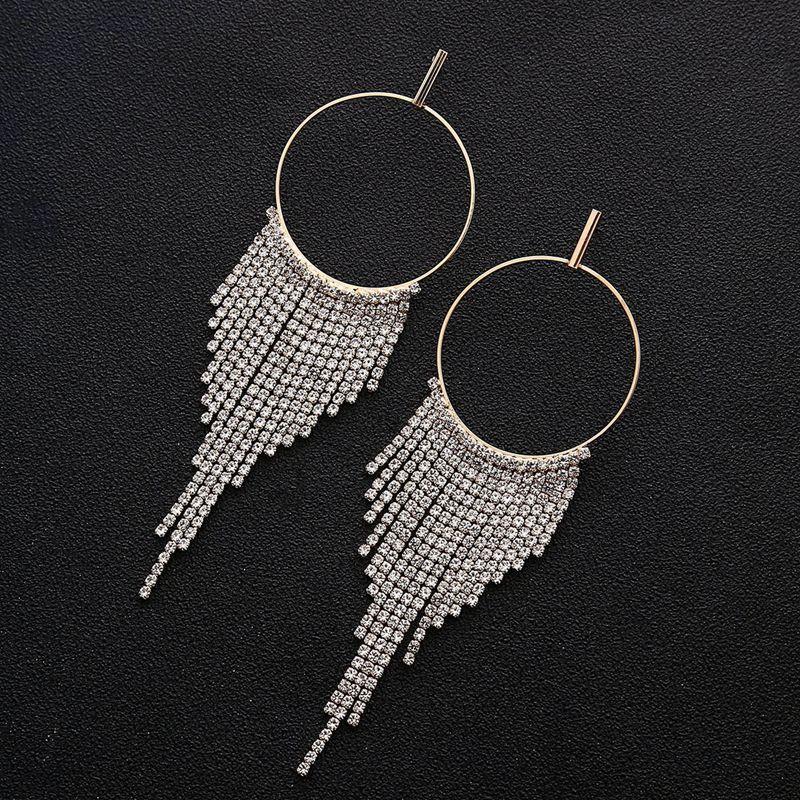 Geometric Sparkling Water Diamond Hoop Earrings For Women Spring