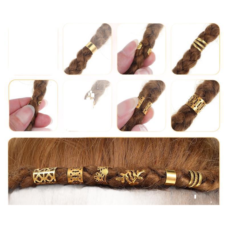48pcs Hollow Dreadlock Hair Rings - Europe & America Hot Selling Model
