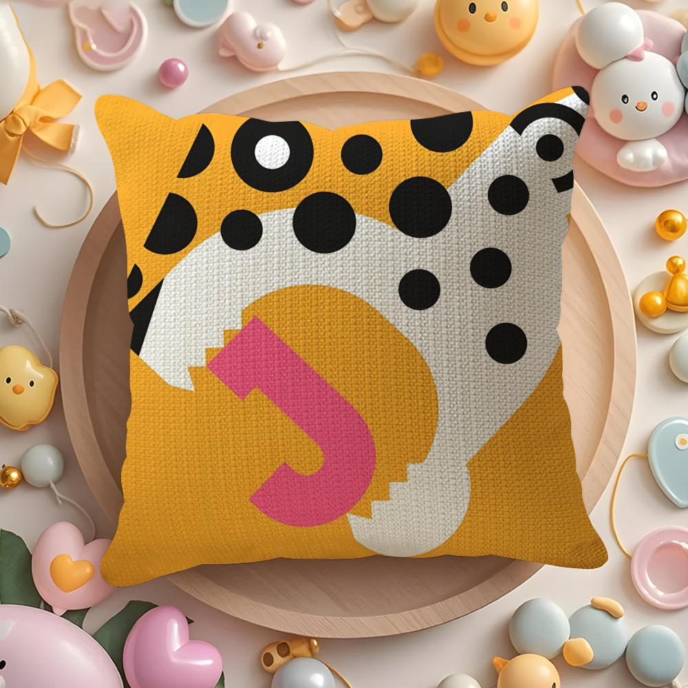 Cartoon Geometric Animal Pattern Pillow Case Pattern Printed Pillowcase for Living Room Sofa Cushion Cover  Bedroom Decor