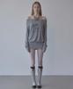 SCULPTOR Maui Off-Shoulder Dress Melange Gray