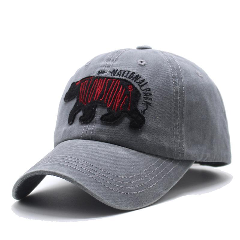 New Polar Bear Washed Embroidered Baseball Cap Ladies Vintage Casual Fishing Cap Men's Outdoor Sun Hat