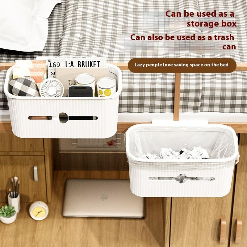For Dorm Room Bed Bedside Plastic Storage With Removable Hook Hanging Basket Sundries Box Holder