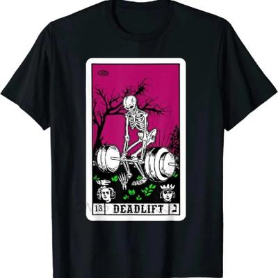 Death Tarot Card Funny Gym Deadlifts Men Gymmer T-shirts Justice Grim Reaper Halloween Goth Horror Man Vintage Cotton Sweatshirt