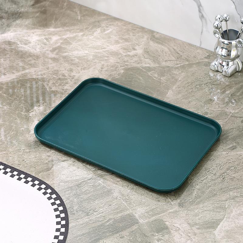 Wheat Straw Fruit Salad Tray Rectangular Dessert Fruit Tray Tea Set Barbecue Fried Skewers Large Capacity Tray