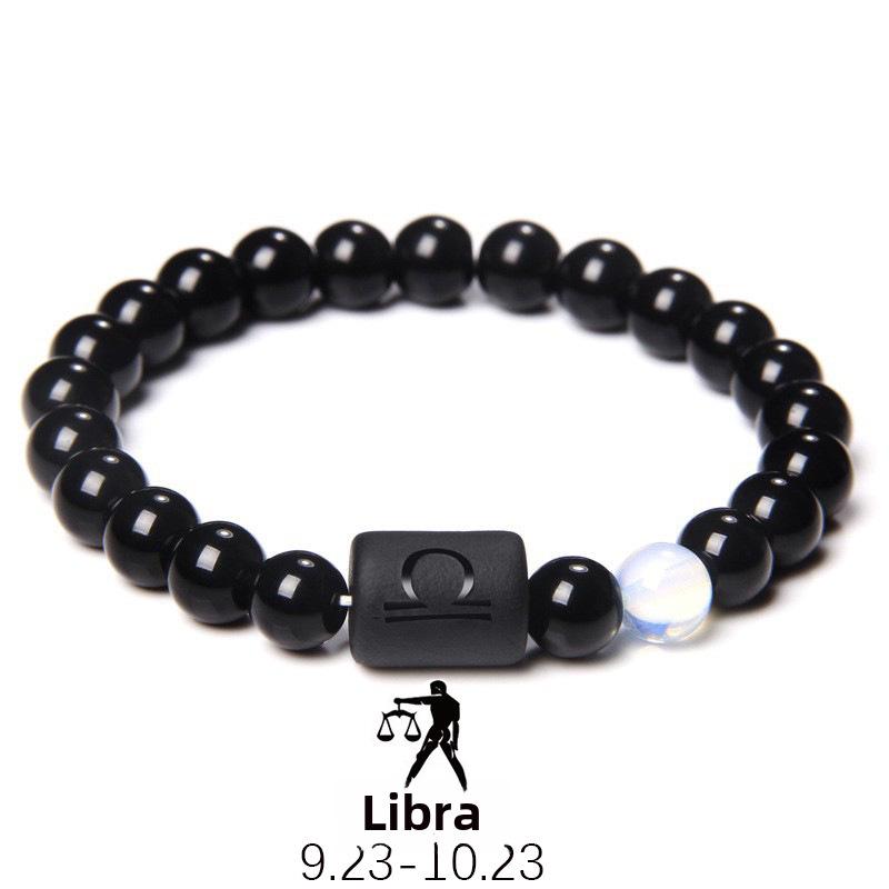 Zodiac Obsidian Bracelets: Elastic Beaded Design for Men and Women, Softly Wraps Around Fingers.