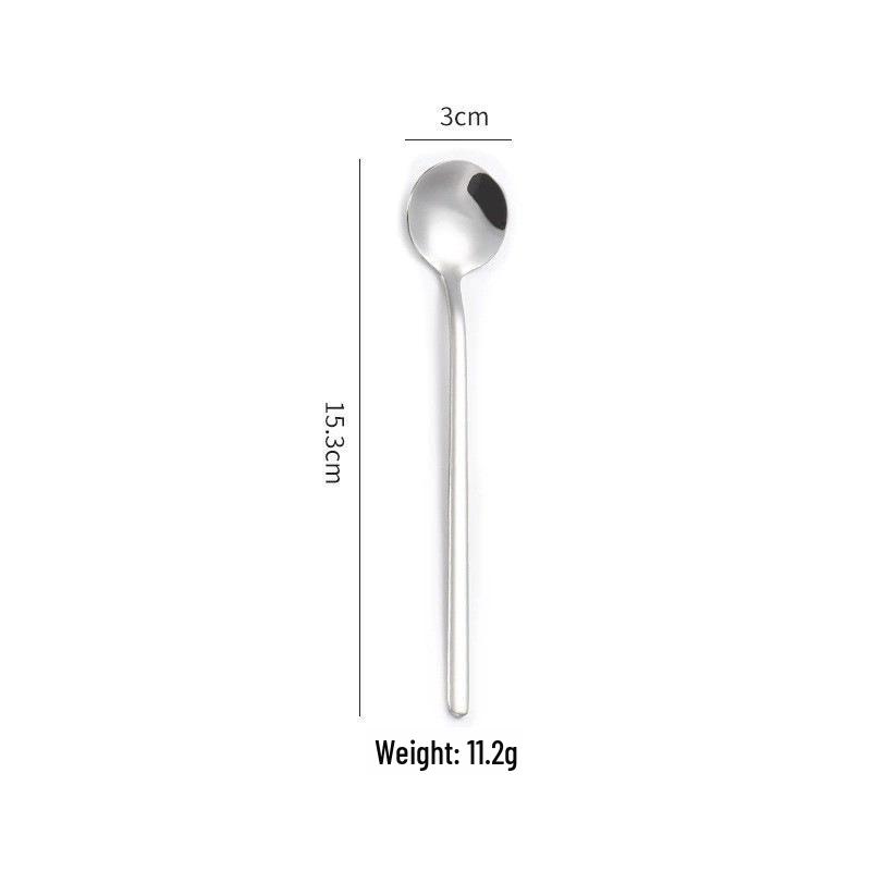 Stainless Steel Long Handle Round Head Spoon for Dining, Soup, Stirring, and Desserts.