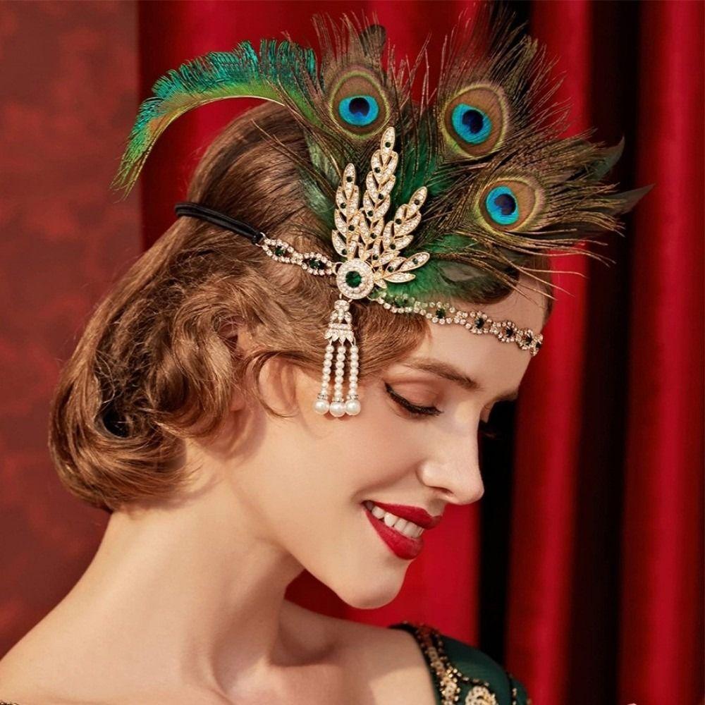 1920er Jahre Stil Flapper Kopfschmuck Strass Quaste Kopfschmuck Haaraccessoires Fotoshooting