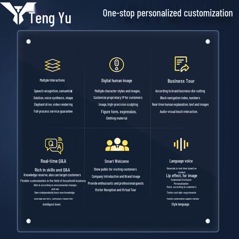 Tengyu AI Digital Human Smart Service Kiosk CN Plug (adapter Included)