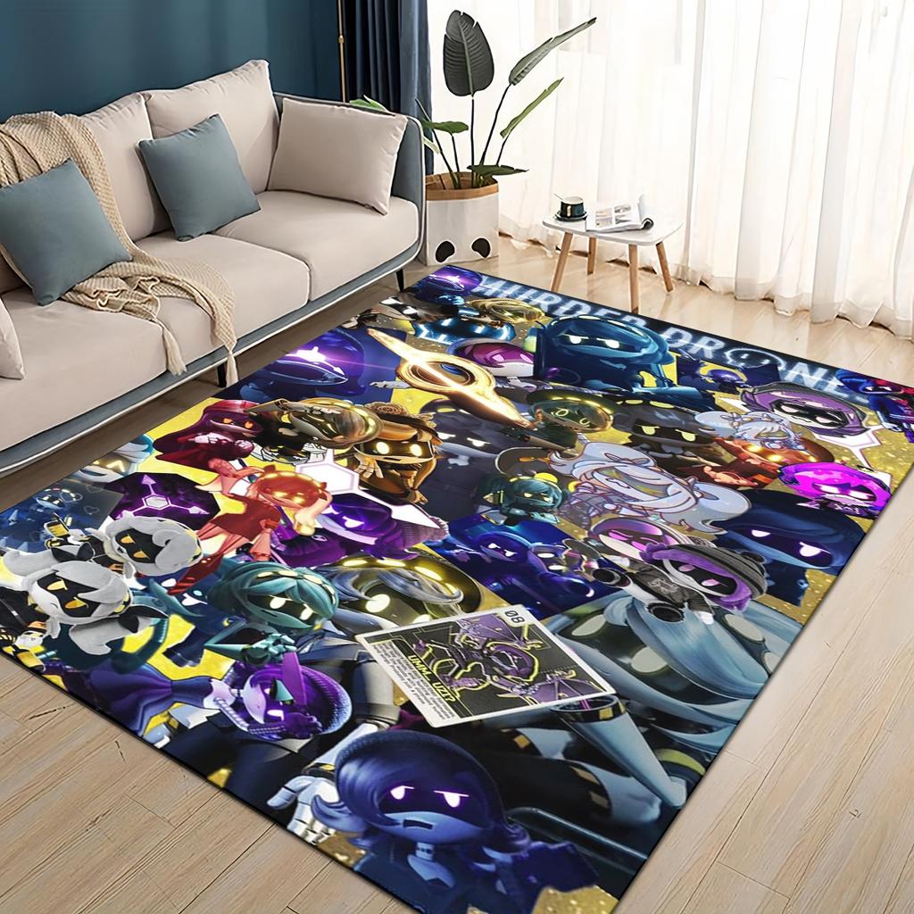 3D Print Murder Drones Cartoon Uzi V J Robot Gift Carpet Rug for Living Room Bedroom Home Sofa Decoration,kid Non-slip Floor Mat