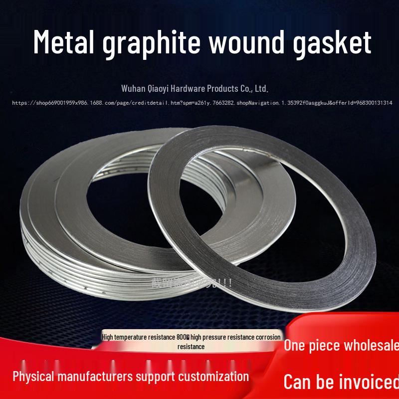 

Графітова ущільнювальна фланцева прокладка з нержавіючої сталі 304 для високих температур/тиску Carbon Steel Basic Type DN125 [Qty 1] (133*185*4)