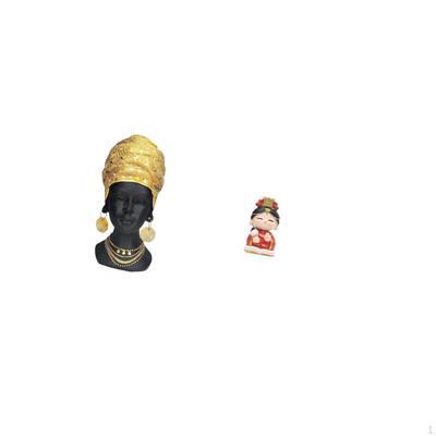 African Woman Statue Tabletop Ornament Resin Figurine Creative Sculpture for Home Decor Entrance