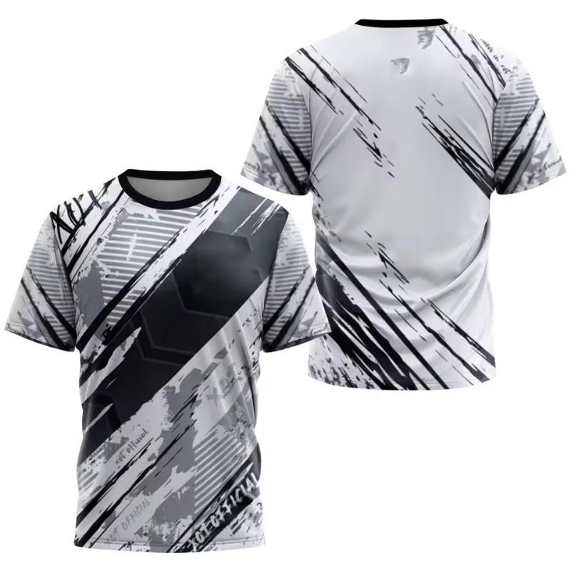 Fashion Gradient Stripe Print T Shirt for Men  Men's Clothes Summer Tops Casual Sports 3d T-Shirts