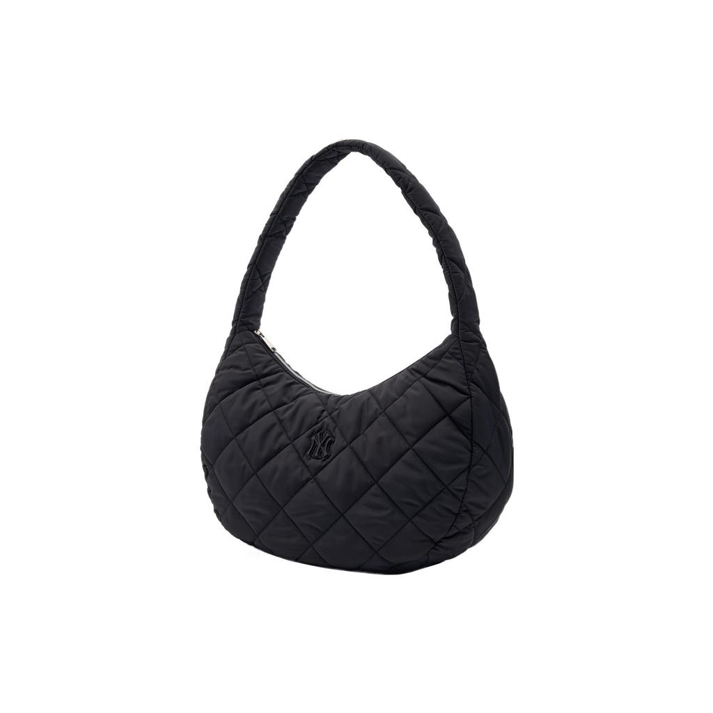New MLB Polyester Cloud Bag, Dumpling Bag, Shoulder Bag, Hobo Bag, Handbag, Shoulder Bag Tubas Women's Black 3ABQL0936-50BKS