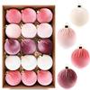 For Bestseller 8cm/15pcs Plastic Velvet-Covered Christmas Baubles Hanging Decorations
