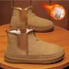 Men's Fleece Lined Snow Boots Outdoor Winter Casual Boot Trendy New Model Comfortable Warm Mid-Calf Cotton Shoes for Snow Sports