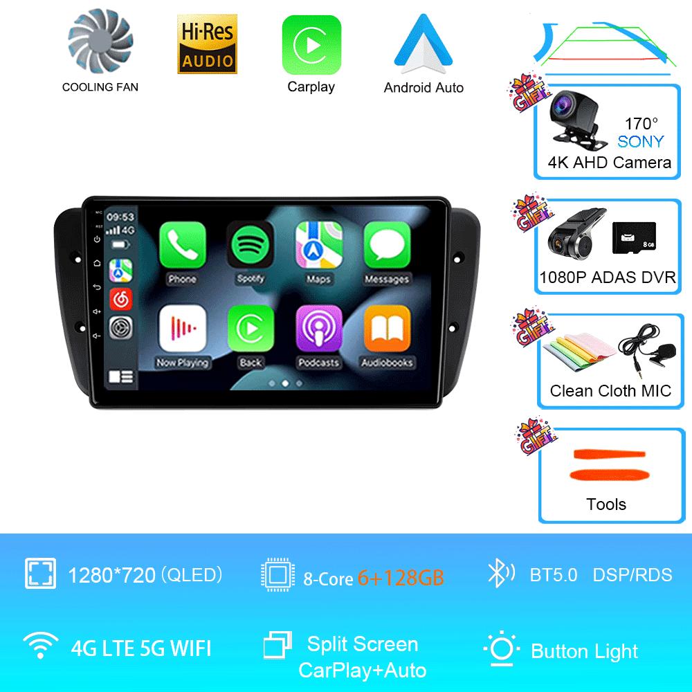 Android 14 Car Radio For Seat Ibiza MK4 6J SportCoupe Ecomotive Cupra 2009 2010 2011 2012 - 2016 QLED Screen Multimedia Player S