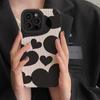 Fashion Black Love Heart Silicone Case For iPhone 17 Air 16 14 Plus 12 13 11 15 Pro Max Mini Leather Shockproof Full Cover