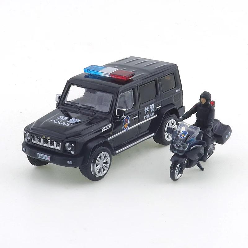 XCARTOYS 1/64 Beijing BJ80 Bewaffnete Polizei Öffentliche Sicherheit Eisenreiter Set Autos Legierung Druckgussmodell Kinder Weihnachtsgeschenk Spielzeug für Jungen