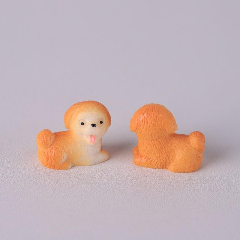 2pcs Dollhouse Cute Puppy Dog Model Kawaii Mini Animal 1:12 Figurine Miniature Resin Keychain DIY Landscape Scene Decor Ornamen