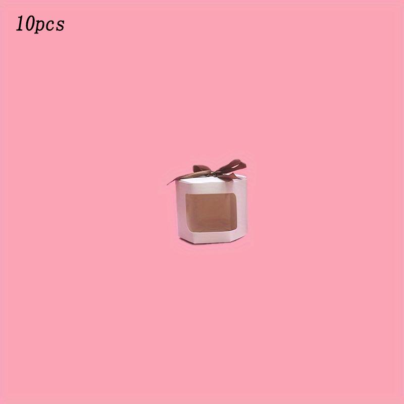 

1 комплект (10 шт) Индивидуальные коробки с окошками - Разные размеры декоративных крафтовых коробок для печенья, Идеальны для упаковки и демонстрации 7*7cm белый