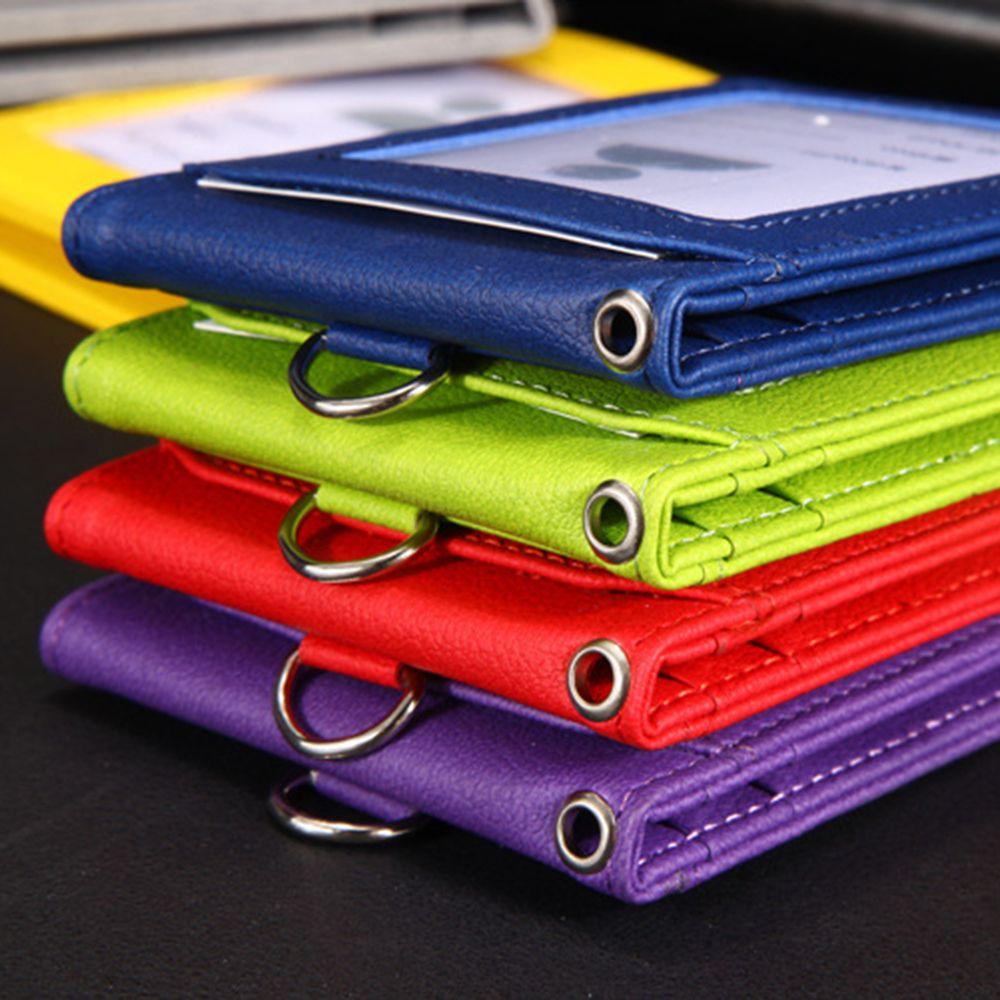 Coin Purse Stationery ID Desk Organizer Bus Cards Cover Card Holder with Lanyard Badge Holder