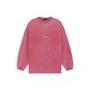 WE11DONE Ss24 Water Washed Faded Print Logo Long Sleeve T-Shirt Unisex Tops Pink WD-TT0-24-722-U-PK