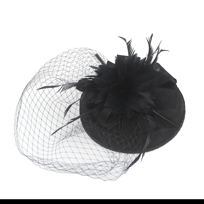 Retro Sinamay Headband Fascinator Wedding Ascot Hat Hatinator Birdcage Veil