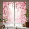 Digital Printed Curtains with Pink Romantic Design, Stylish Window Drapes for Living Room Bedroom Home Decoration