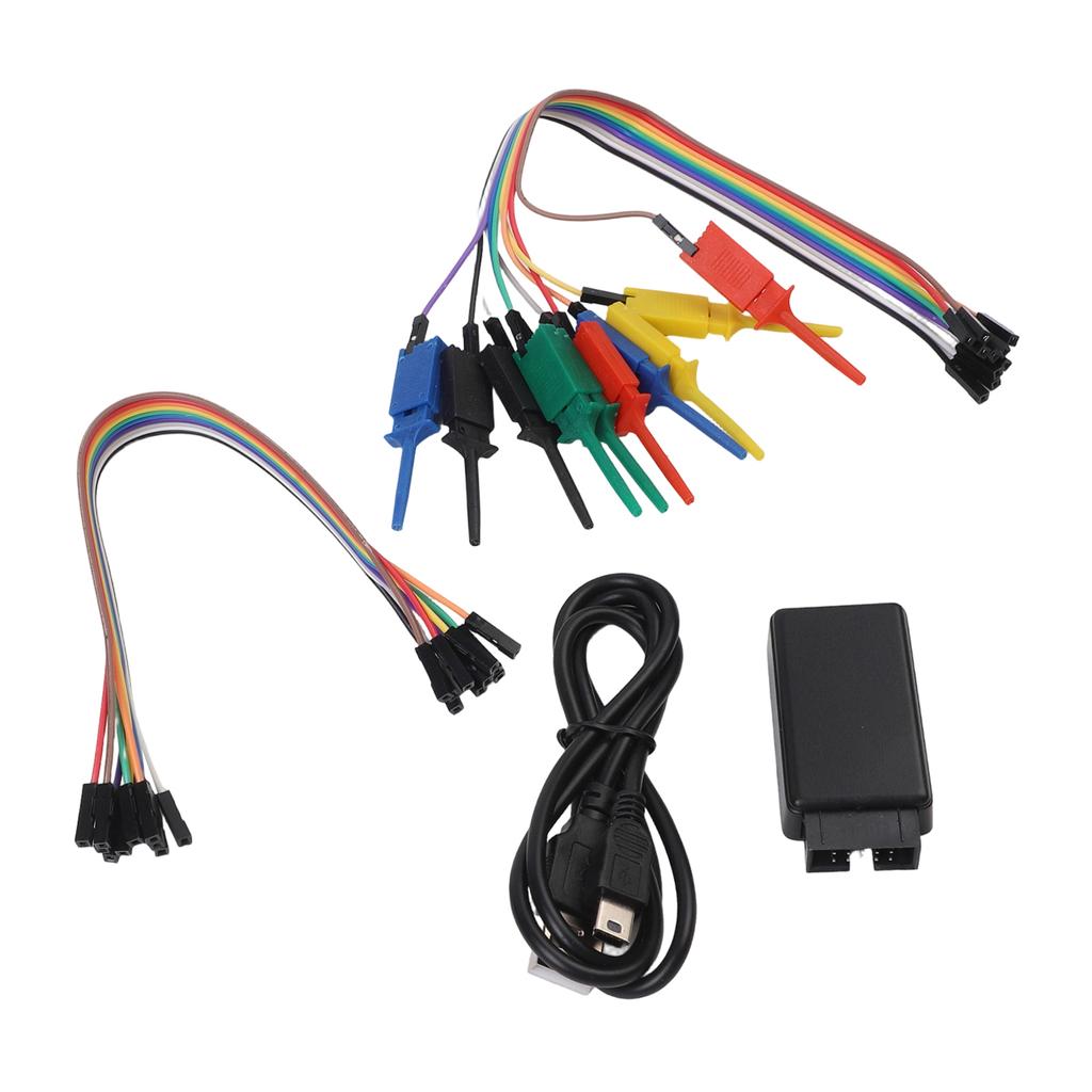 1Pc USB Logic Analyzer ABS 120*50*10 Mm W/colored Wires 0-5V For ARM FPGA Debug Tool 24M Samples 8 Channels Electric Accessories